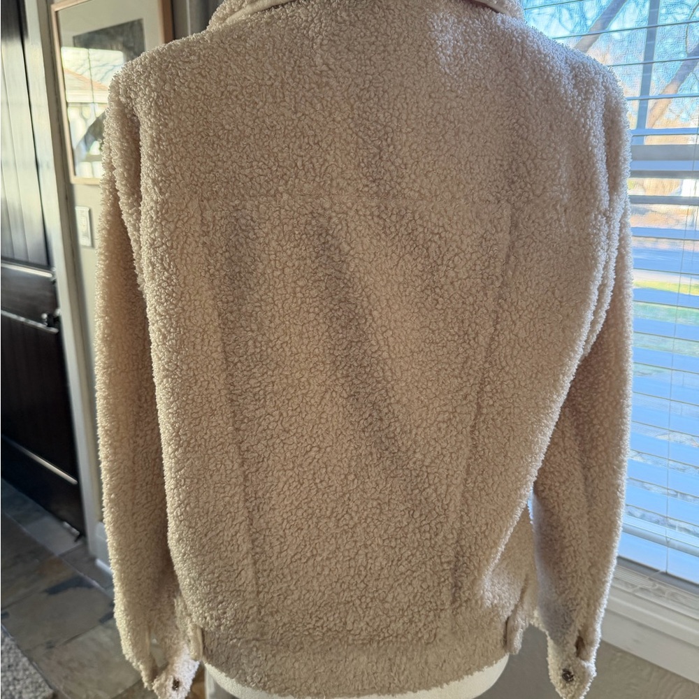 Sanctuary Sherpa Teddy Jacket Cream Button Up Size Small - Picture 4 of 5
